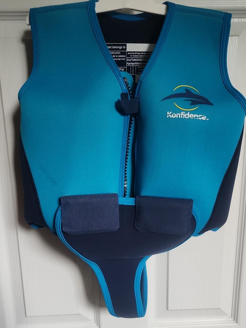 Konfidence Kids Swim Vest For 8-10 Yr Olds in Bright Blue and Navy